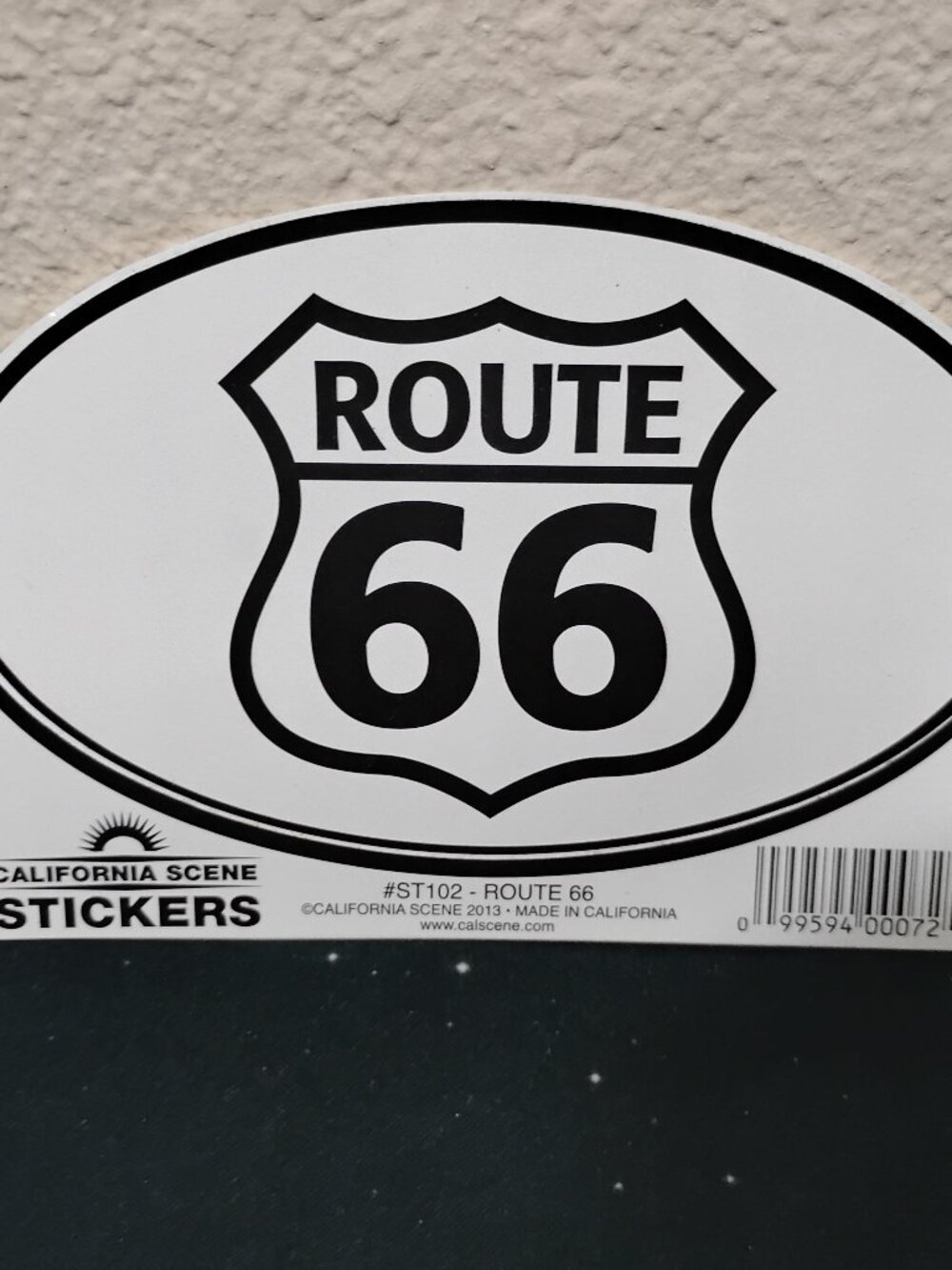 Route 66 Sticker California Scene Oval Black White Decal New VTG Road Trip